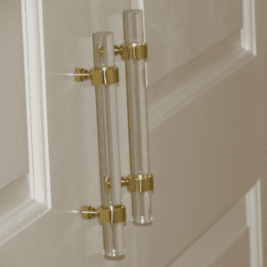 gold accented cabinet handles