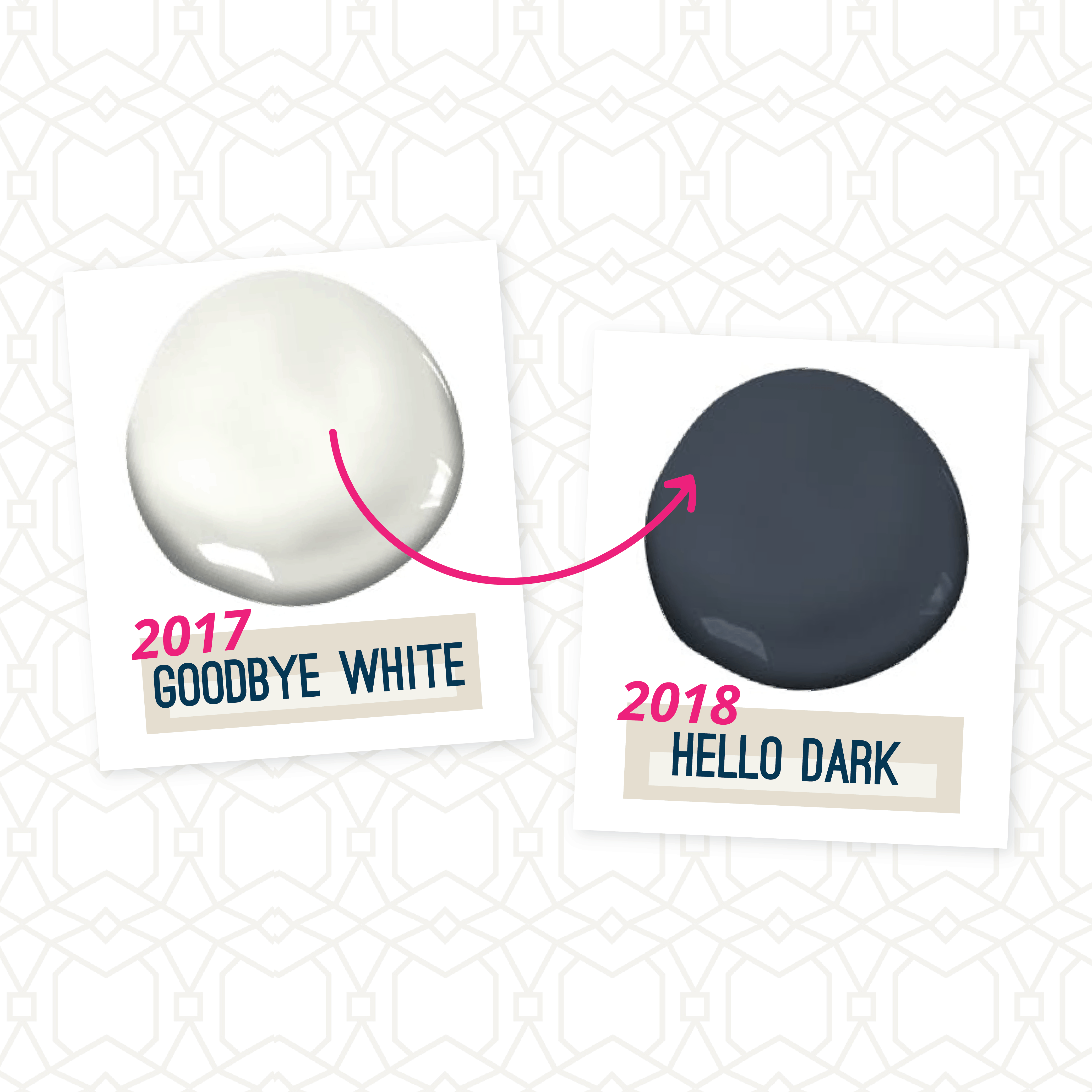 white and black paint swatches