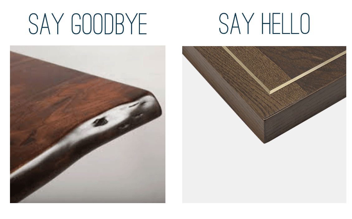 examples of wood furniture edges